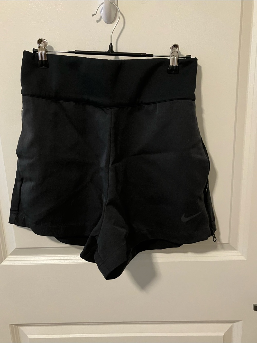 Nike Women’s Black High-Waist Athletic Shorts with Zip Pocket